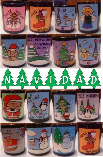 tazas grabadas a sandblast para navidad (Artesan�as), en TIZAYUCA  EL MIO CID, HIDALGO