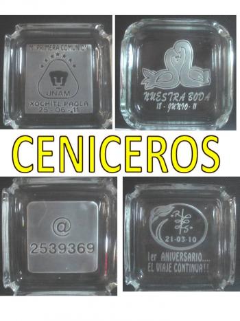 CENICEROS GRABADOS A SANDBLAST (Impresi�n y publicaciones), en TIZAYUCA  EL MIO CID, HIDALGO